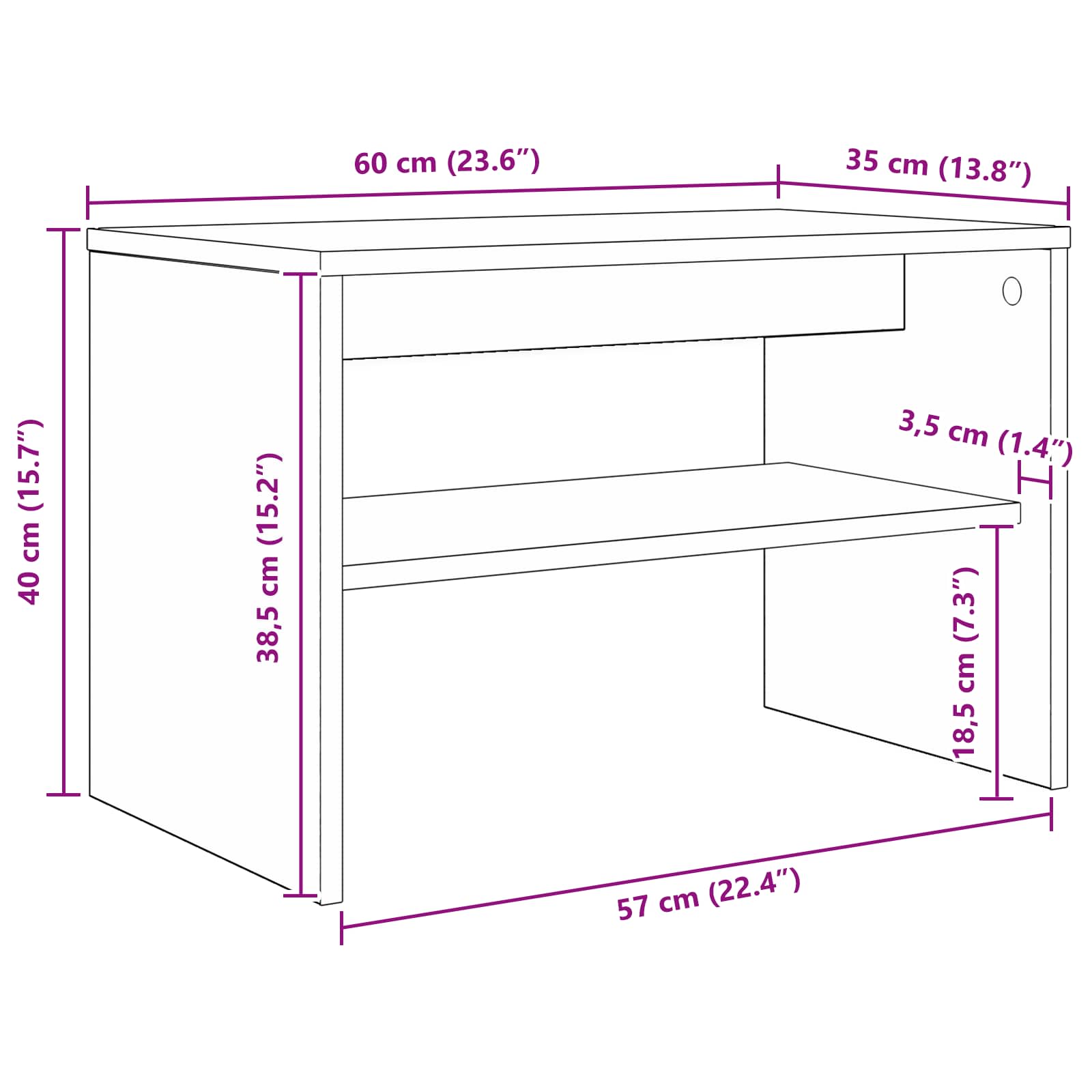 Mobile TV Grigio Sonoma 60 x 35 x 40 cm Legno multistrato | homemem39