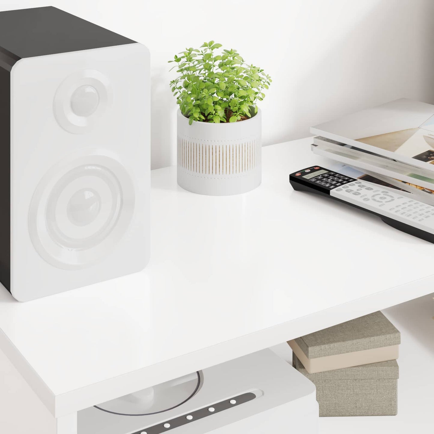 Mobile TV Bianco 80 x 35 x 40 cm Legno multistrato | homemem39