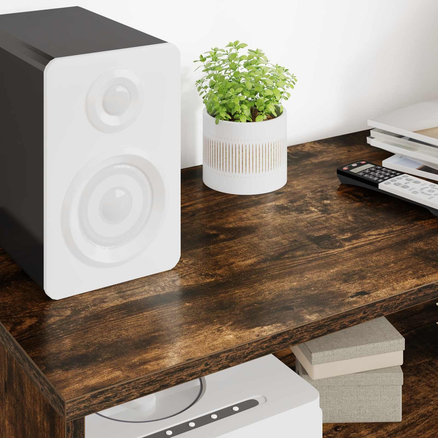 Mobile TV Rovere fumé 100 x 35 x 40 cm Legno multistrato - homemem39