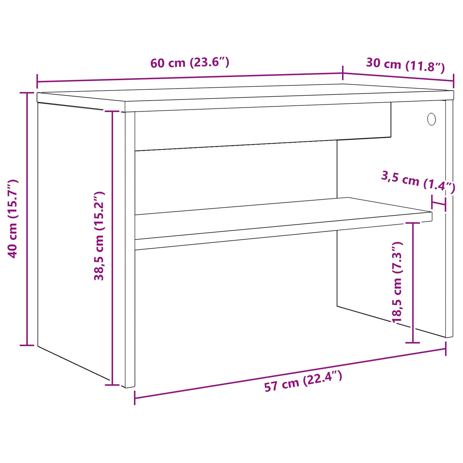 Mobile TV Grigio cemento 60 x 30 x 40 cm Legno multistrato - homemem39