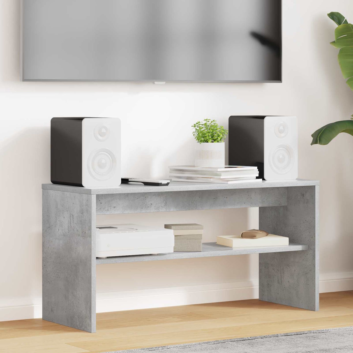 Mobile TV Grigio cemento 80 x 30 x 40 cm Legno multistrato - homemem39