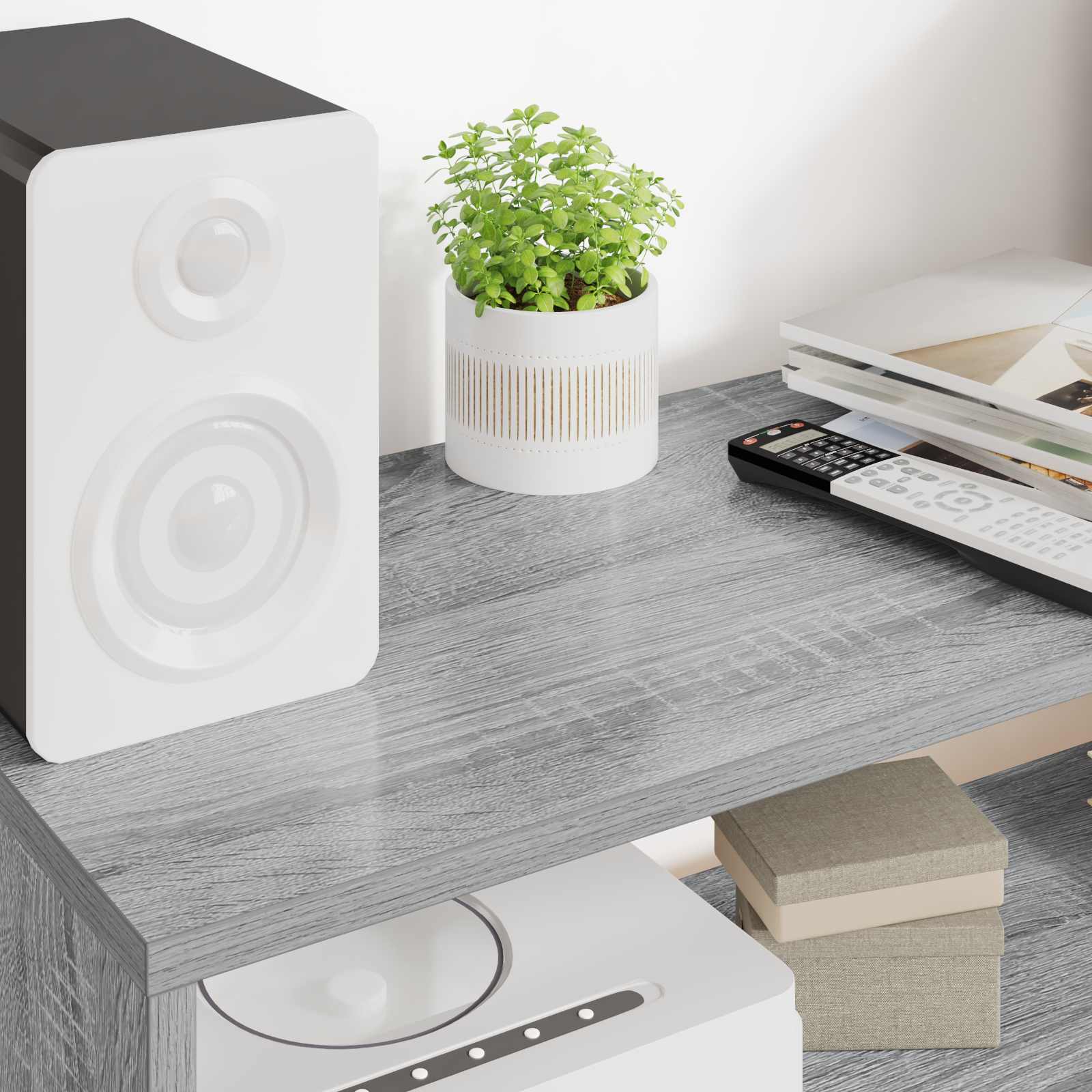 Mobile TV Grigio Sonoma 80 x 30 x 40 cm Legno multistrato - homemem39