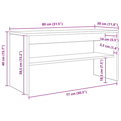 Mobile TV Grigio Sonoma 80 x 30 x 40 cm Legno multistrato - homemem39