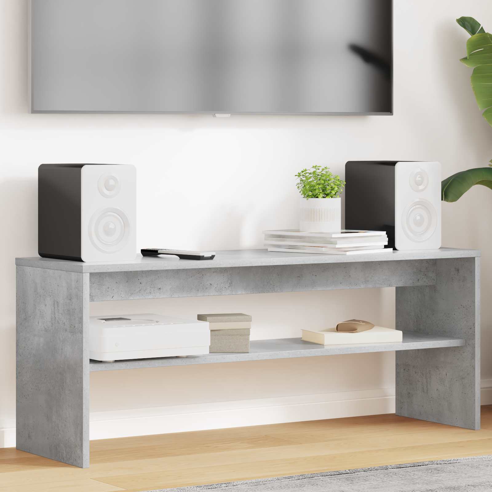 Mobile TV Grigio cemento 100 x 30 x 40 cm Legno multistrato - homemem39