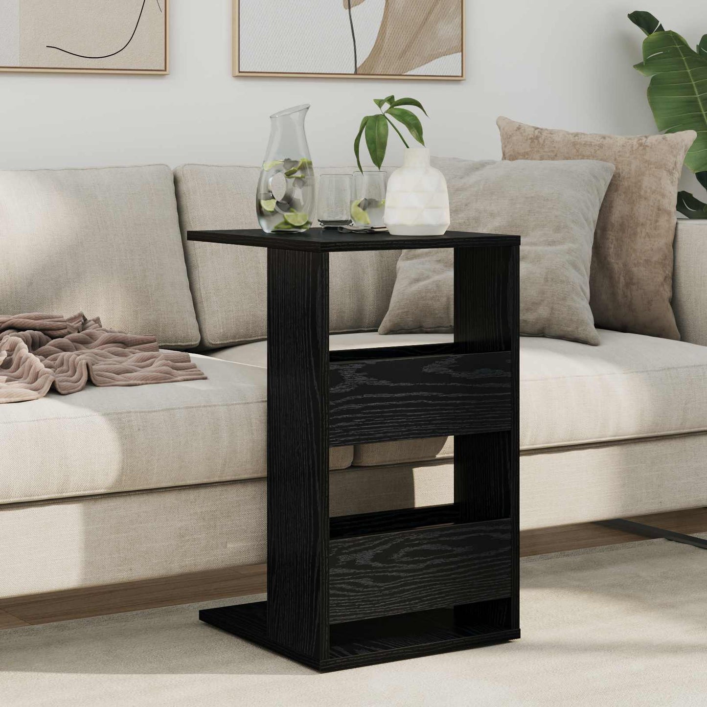 Tavolo laterale Rovere Nero 40 x 35 x 60,5 cm Legno multistrato | homemem39