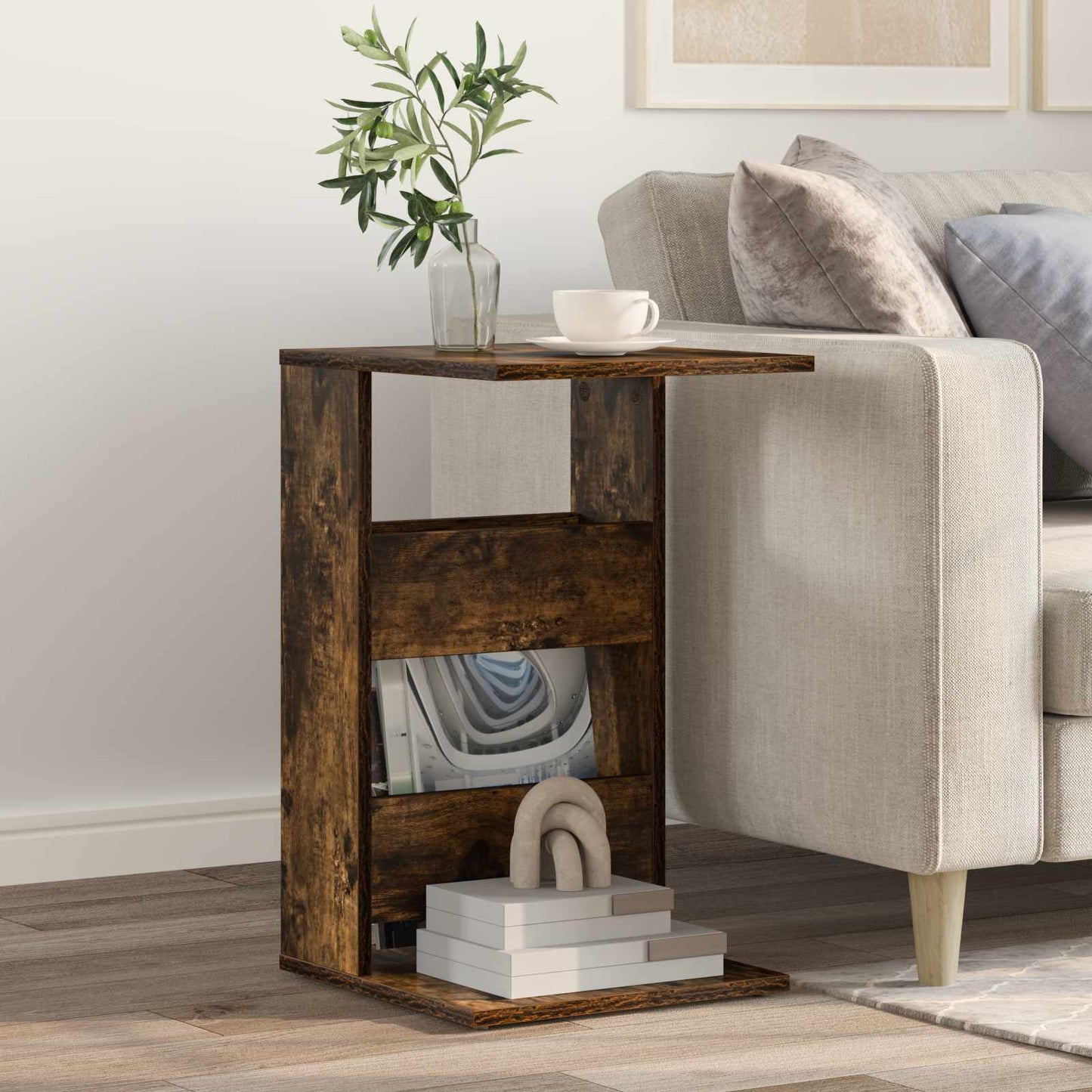 Tavolo laterale Rovere fumé 40 x 35 x 60,5 cm Legno multistrato | homemem39