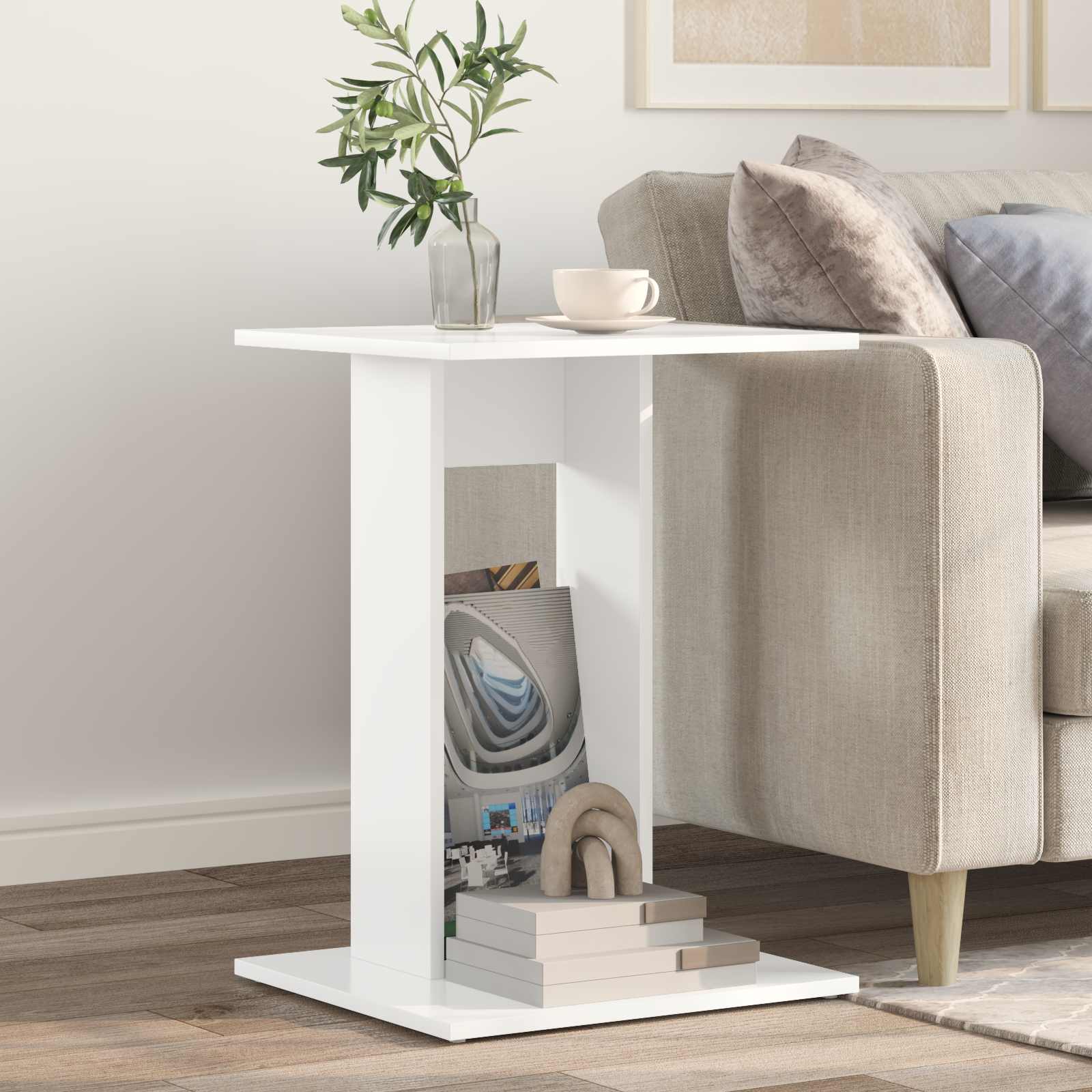 Tavolo laterale Bianco 45 x 40 x 62,5 cm Legno multistrato | homemem39