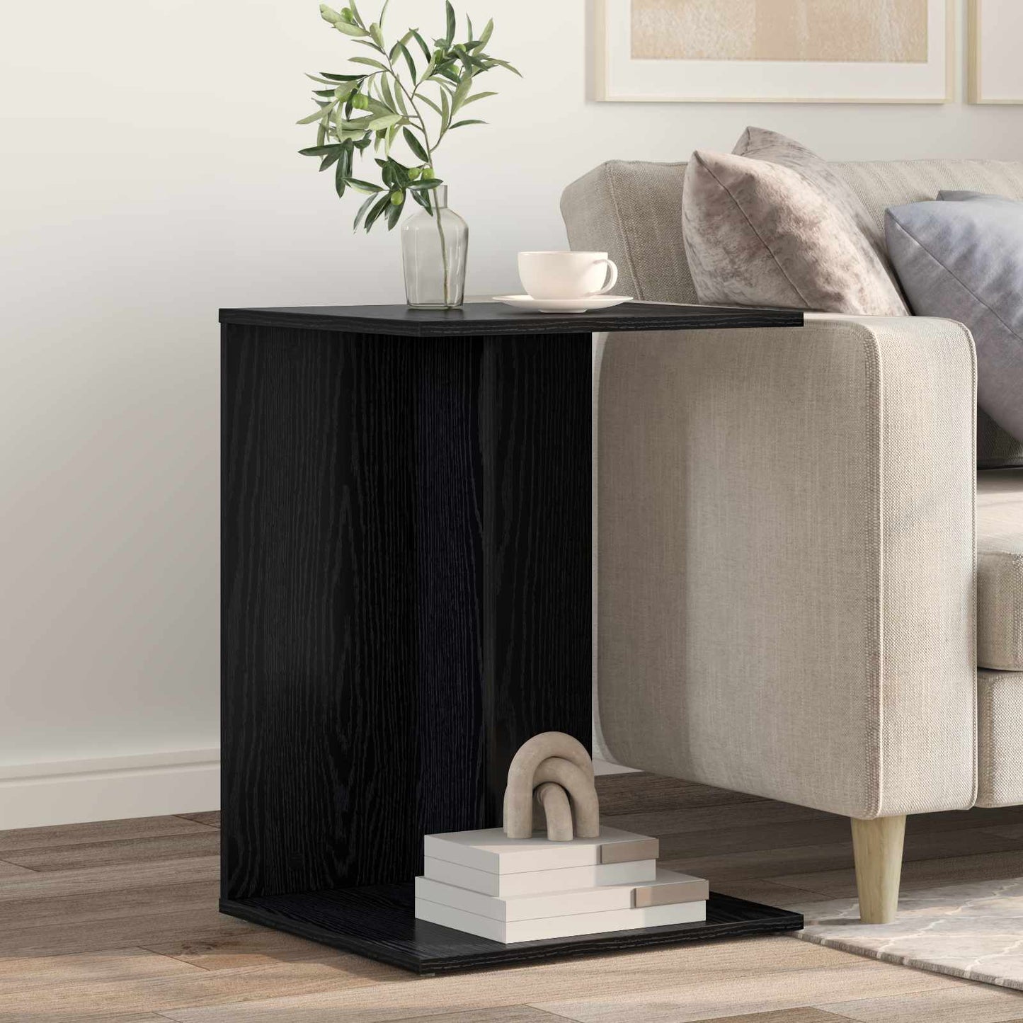 Tavolo laterale Rovere Nero 45 x 40 x 62,5 cm Legno multistrato | homemem39
