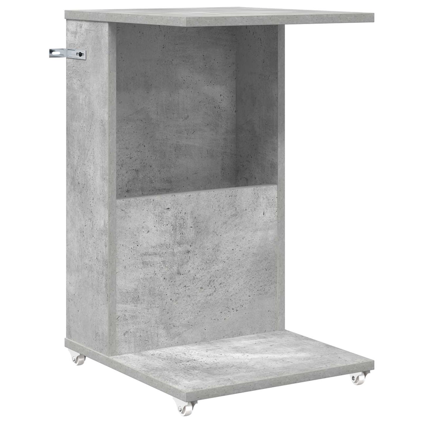 Tavolo laterale con ruota Grigio cemento 40 x 35 x 60 cm | homemem39