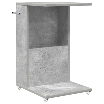 Tavolo laterale con ruota Grigio cemento 40 x 35 x 60 cm | homemem39