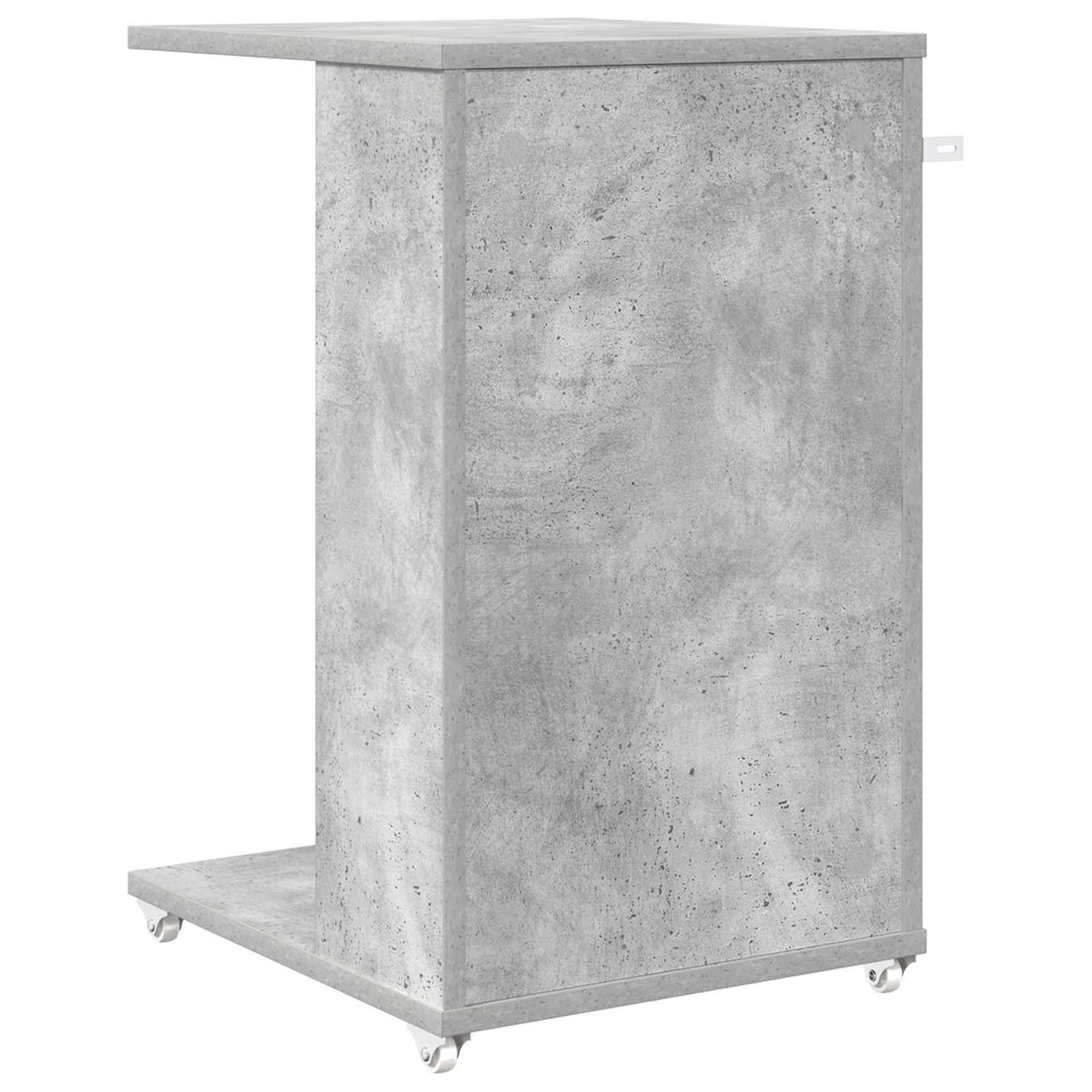 Tavolo laterale con ruota Grigio cemento 40 x 35 x 60 cm | homemem39