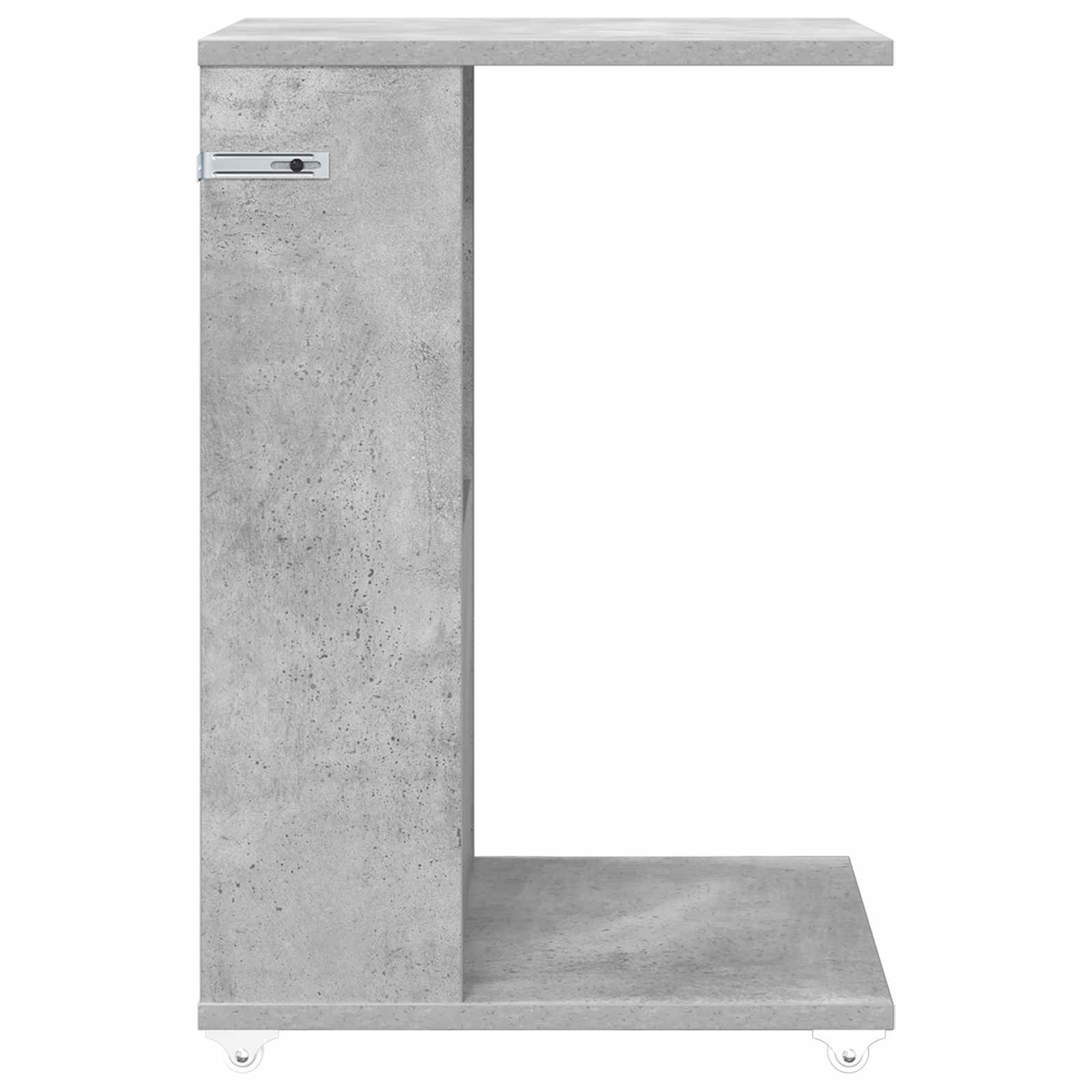 Tavolo laterale con ruota Grigio cemento 40 x 35 x 60 cm | homemem39