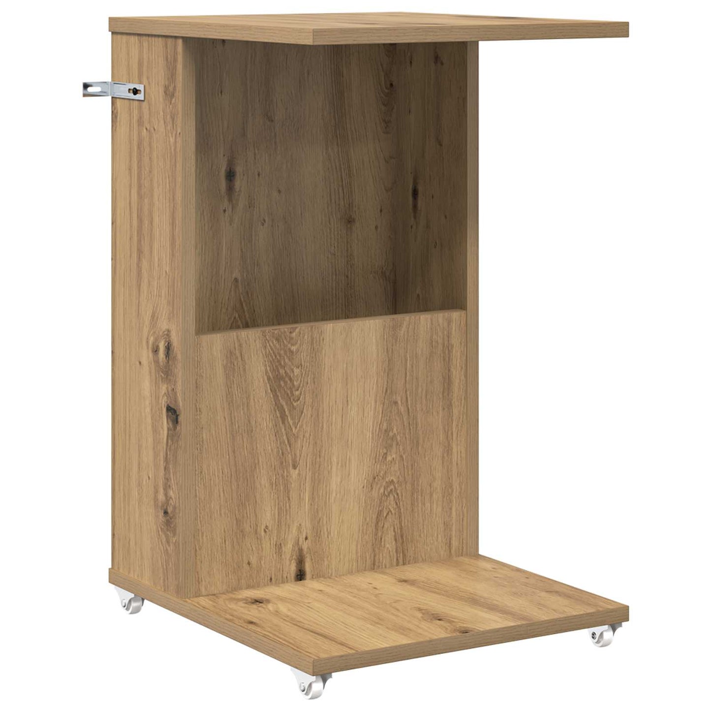Tavolo laterale con ruota Rovere artigianale 40 x 35 x 60 cm | homemem39