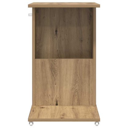 Tavolo laterale con ruota Rovere artigianale 40 x 35 x 60 cm | homemem39