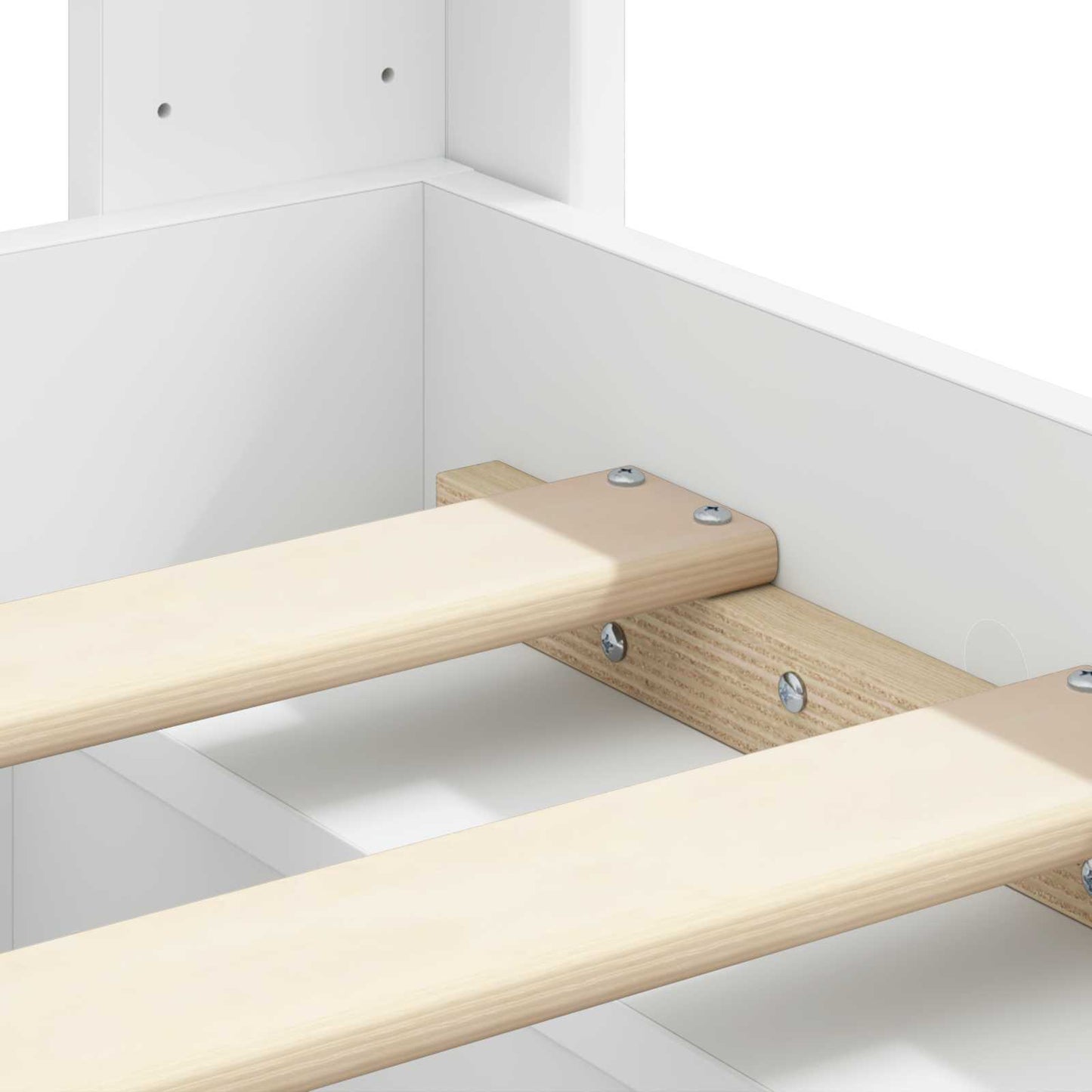 Struttura del letto con stoccaggio e testata Bianco | homemem39
