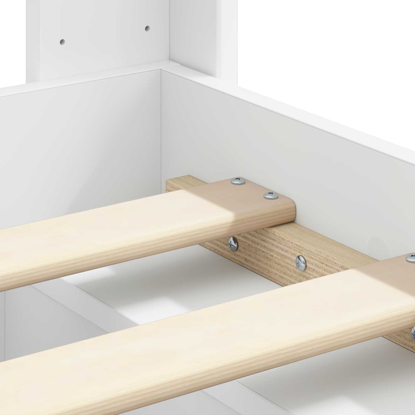 Struttura del letto con stoccaggio e testata Bianco | homemem39