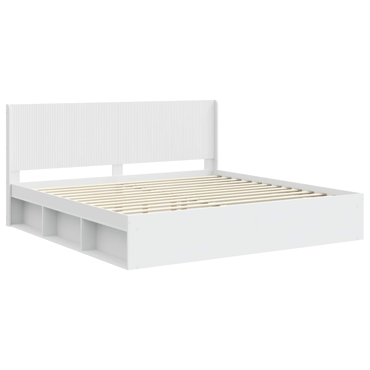 Struttura del letto con stoccaggio e testata Bianco | homemem39