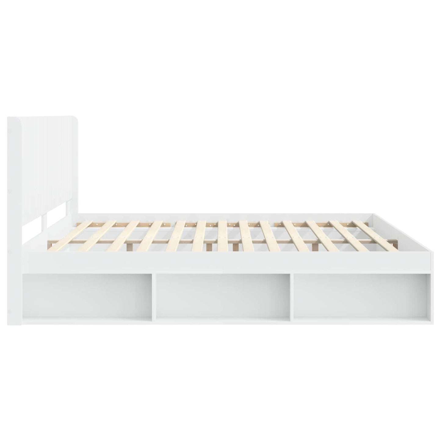 Struttura del letto con stoccaggio e testata Bianco | homemem39