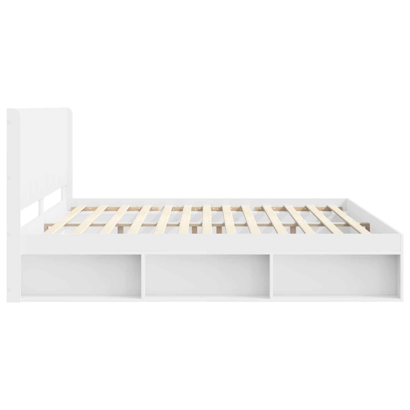 Struttura del letto con stoccaggio e testata Bianco | homemem39