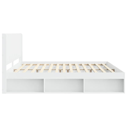 Struttura del letto con stoccaggio e testata Bianco | homemem39