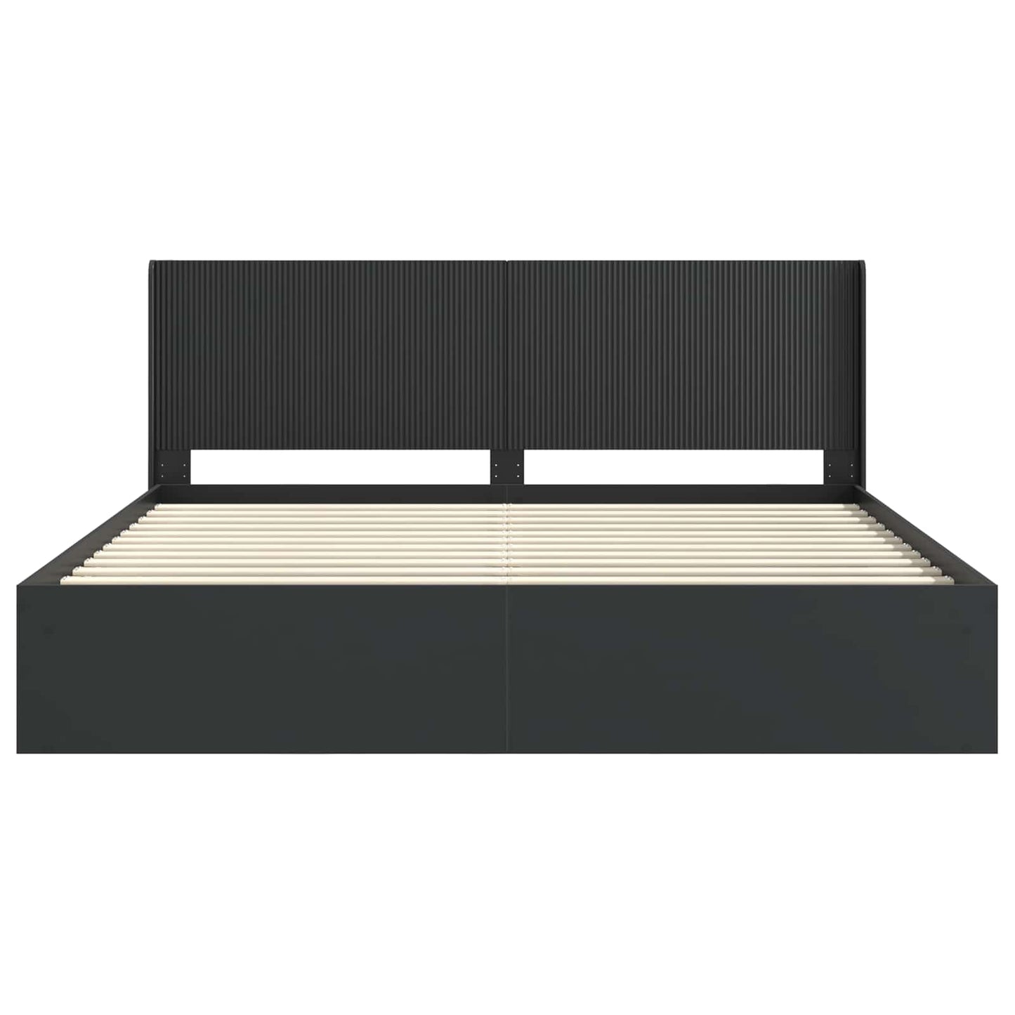 Struttura del letto con stoccaggio e testata Nero 200 x 200 cm | homemem39
