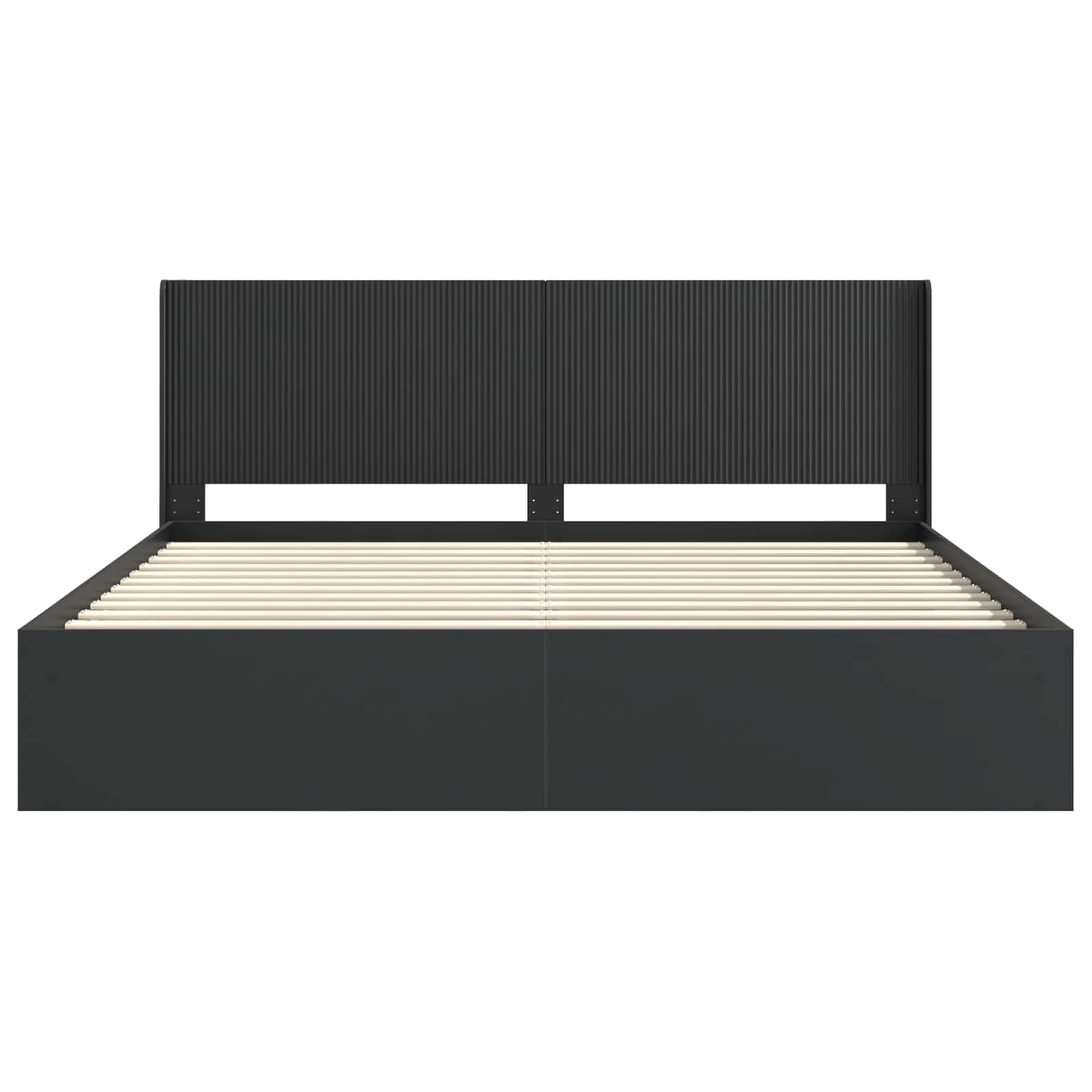 Struttura del letto con stoccaggio e testata Nero 200 x 200 cm | homemem39