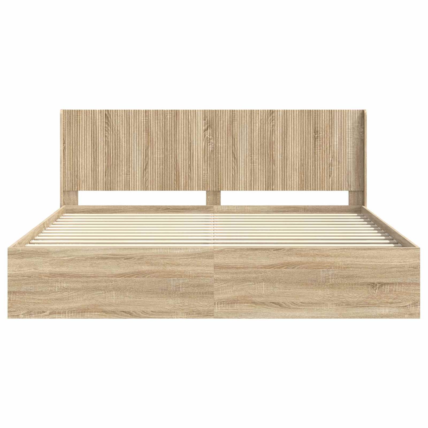 Struttura del letto con stoccaggio e testata Rovere Sonoma | homemem39