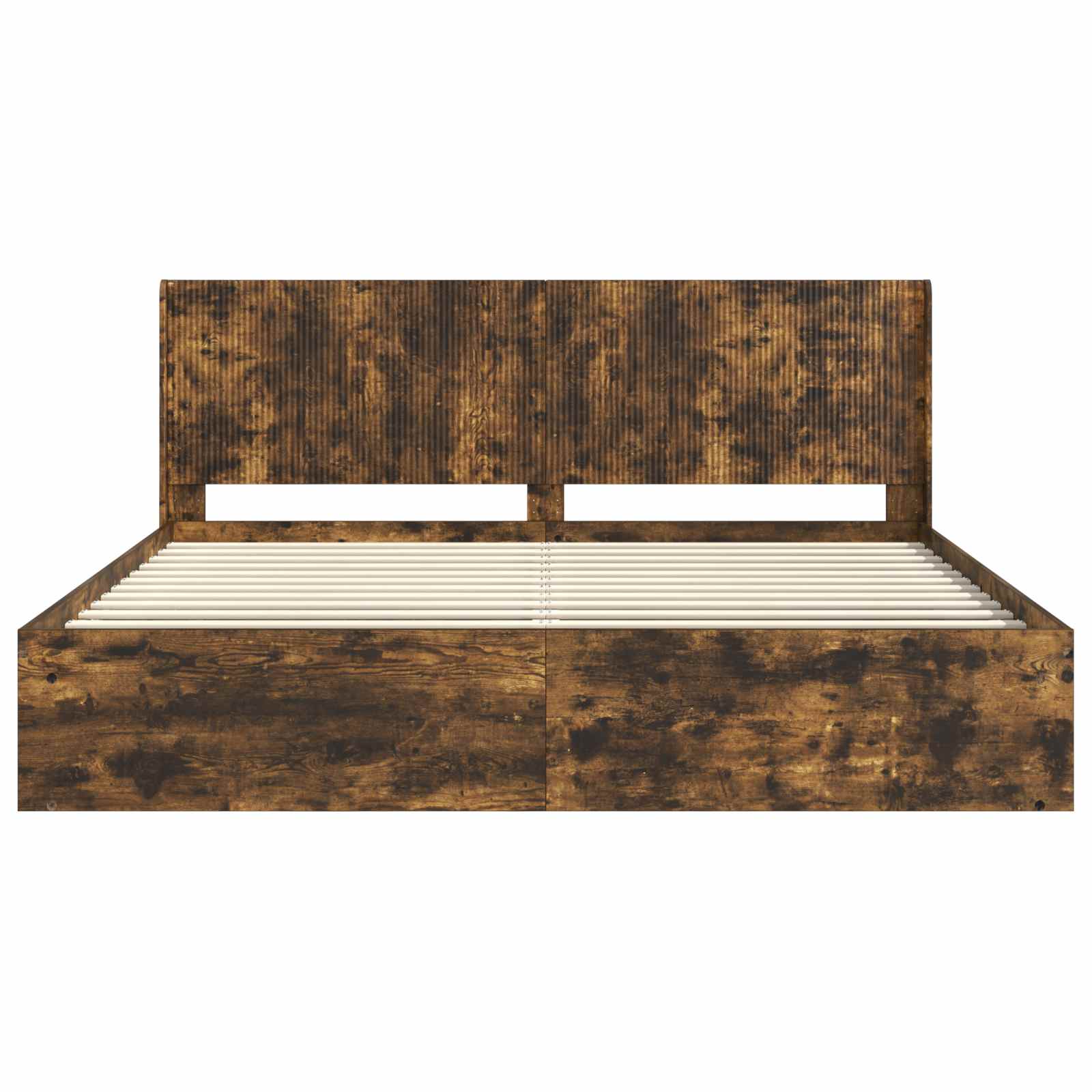 Struttura del letto con stoccaggio e testata Rovere Fumo | homemem39