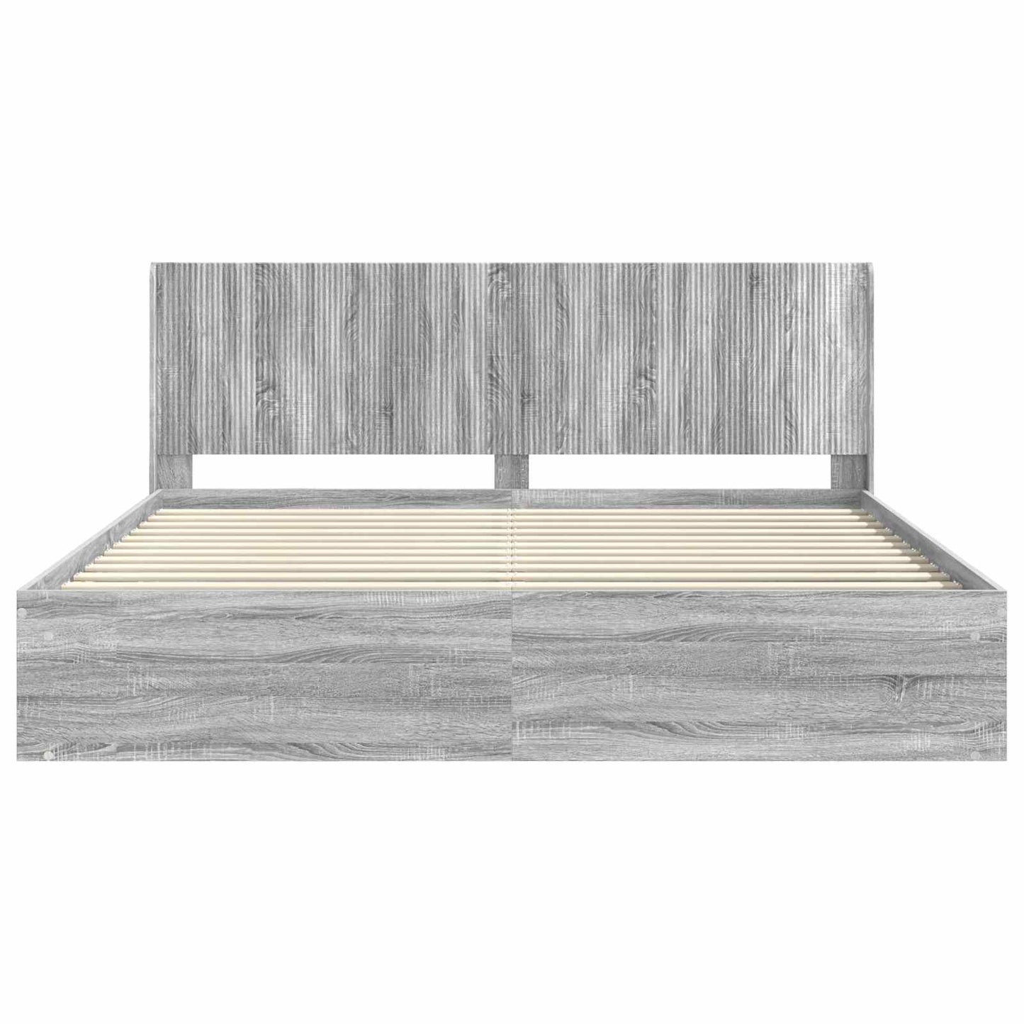 Struttura del letto con stoccaggio e testata Sonoma grigio | homemem39