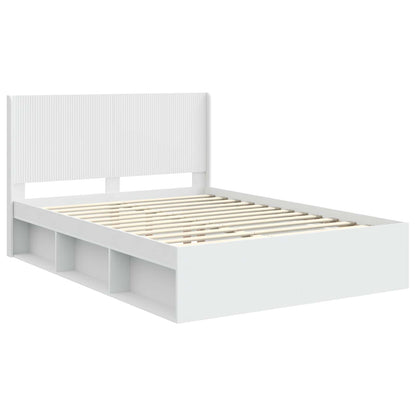 Struttura del letto con stoccaggio e testata Bianco | homemem39