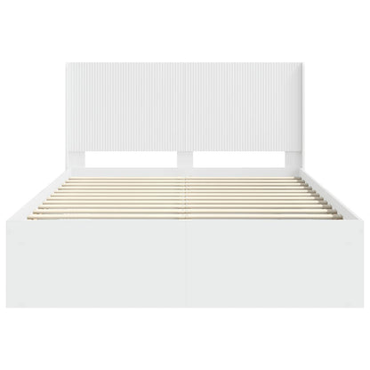 Struttura del letto con stoccaggio e testata Bianco | homemem39