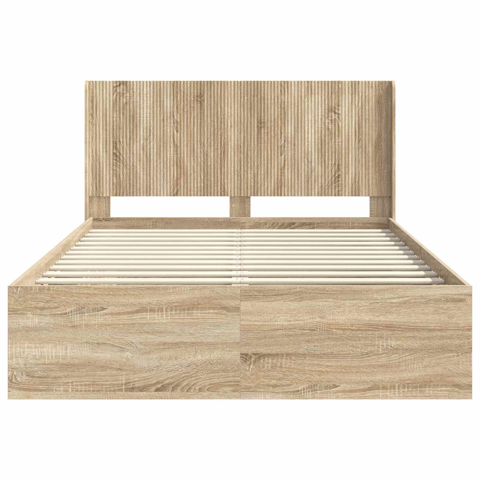 Struttura del letto con stoccaggio e testata Rovere Sonoma | homemem39