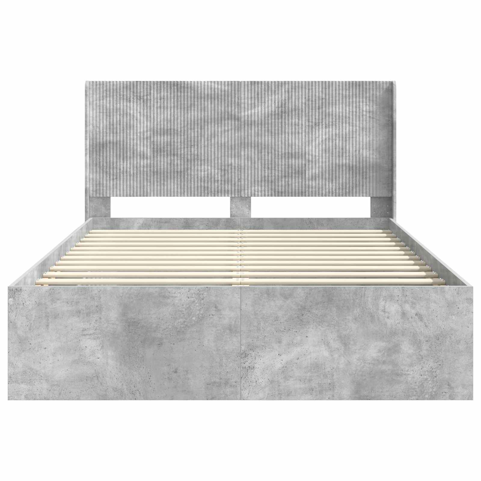 Struttura del letto con stoccaggio e testata Grigio Cemento | homemem39