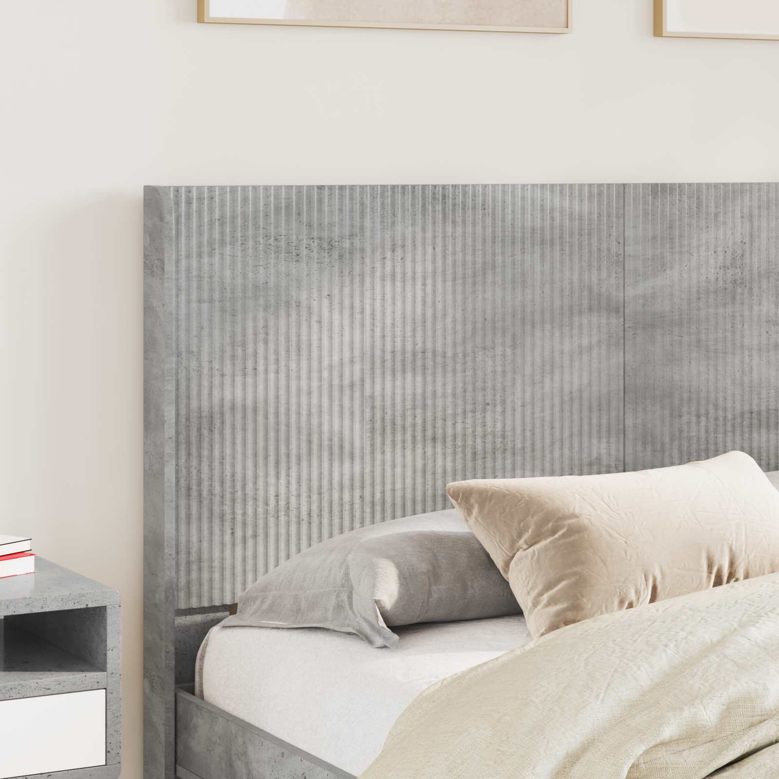 Struttura del letto con stoccaggio e testata Grigio Cemento | homemem39