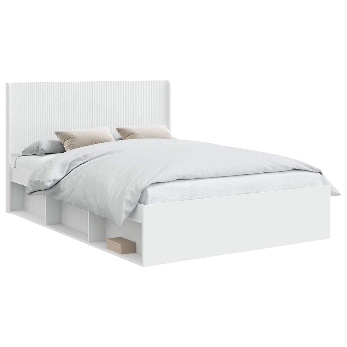 Struttura del letto con stoccaggio e testata 3 pcs | homemem39