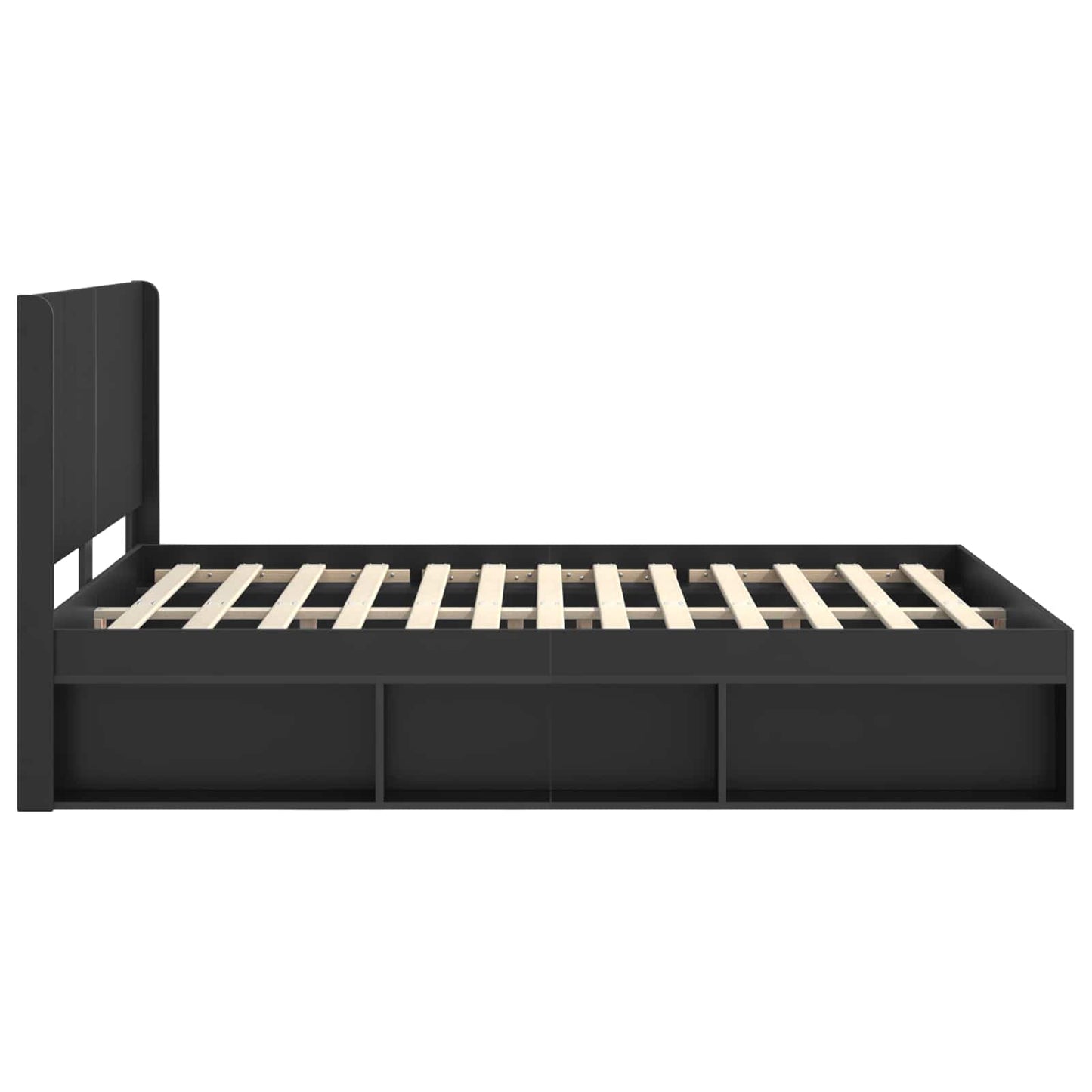 Struttura del letto con stoccaggio e testata Nero 135 x 190 cm | homemem39