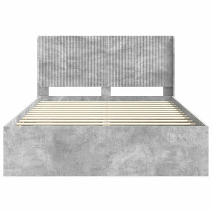Struttura del letto con stoccaggio e testata Grigio Cemento | homemem39