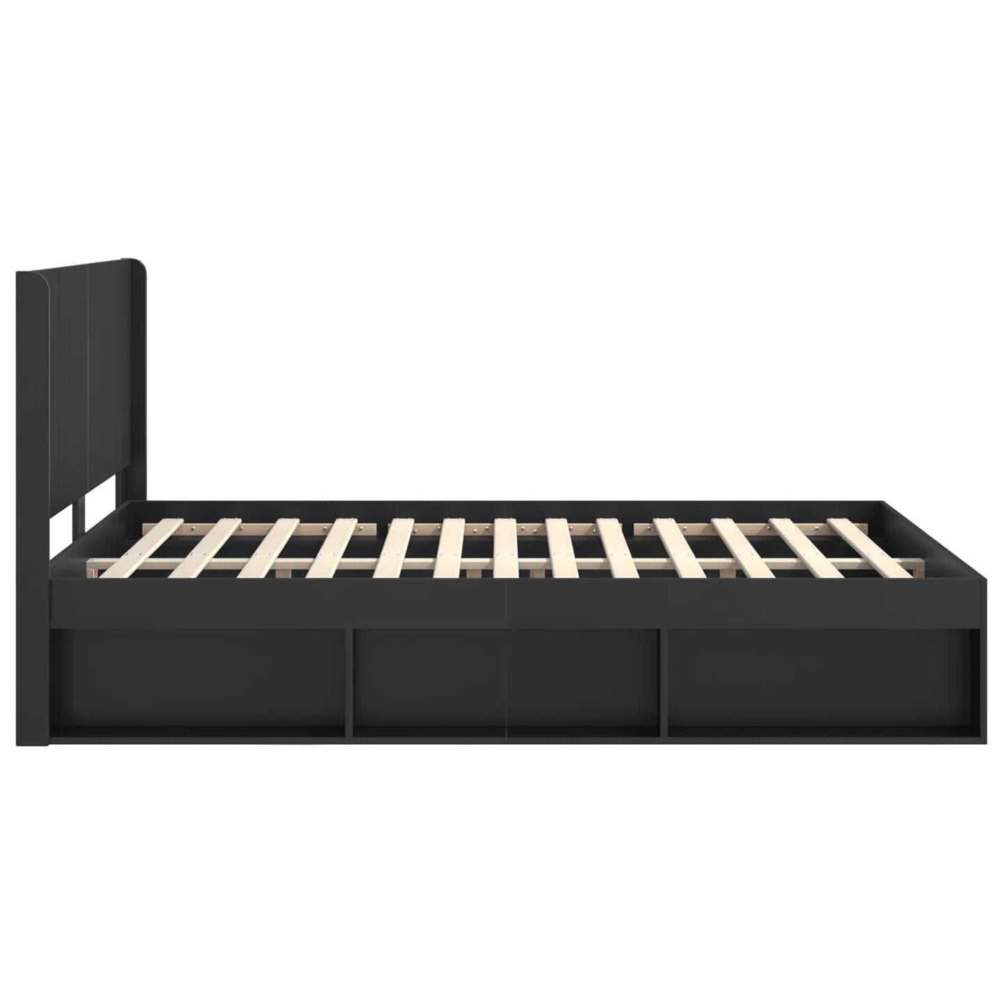 Struttura del letto con stoccaggio e testata Nero 120 x 200 cm | homemem39