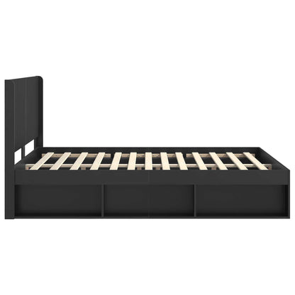 Struttura del letto con stoccaggio e testata Nero 120 x 200 cm | homemem39