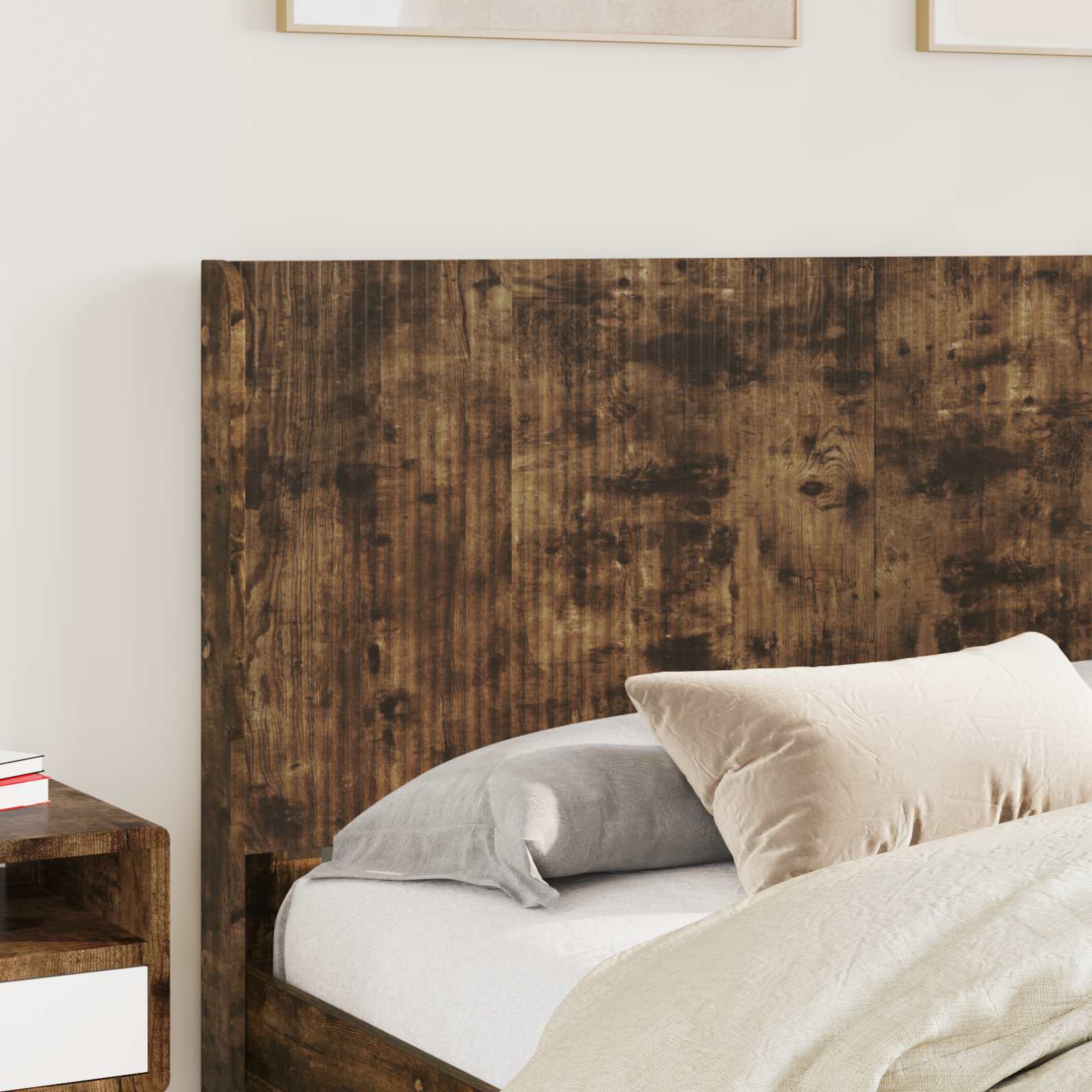 Struttura del letto con stoccaggio e testata Rovere Fumo | homemem39