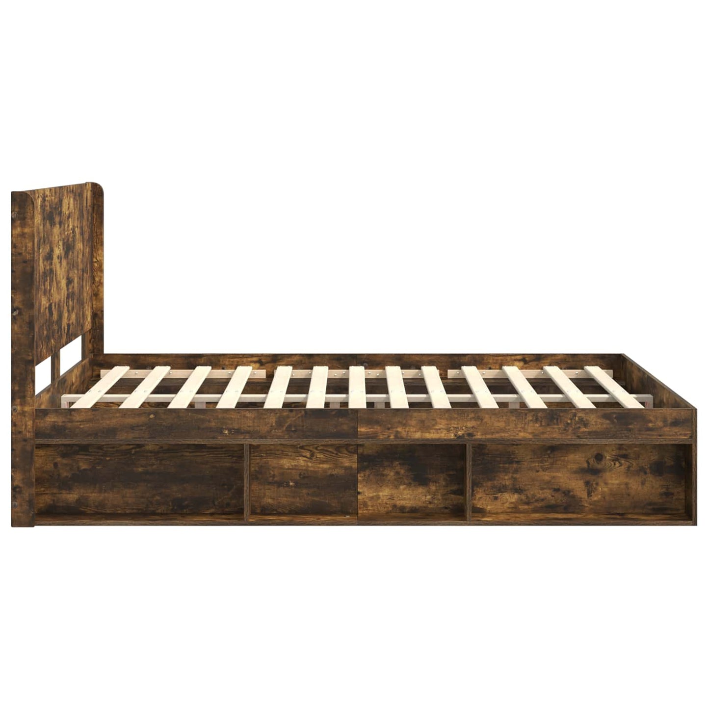 Struttura del letto con stoccaggio e testata Rovere Fumo | homemem39