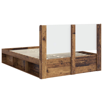 Struttura del letto con stoccaggio e testata Legno antico | homemem39