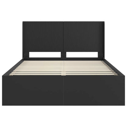 Struttura del letto con stoccaggio e testata Nero 120 x 190 cm | homemem39