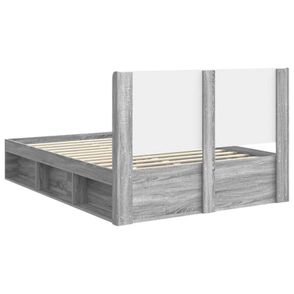 Struttura del letto con stoccaggio e testata Sonoma grigio | homemem39