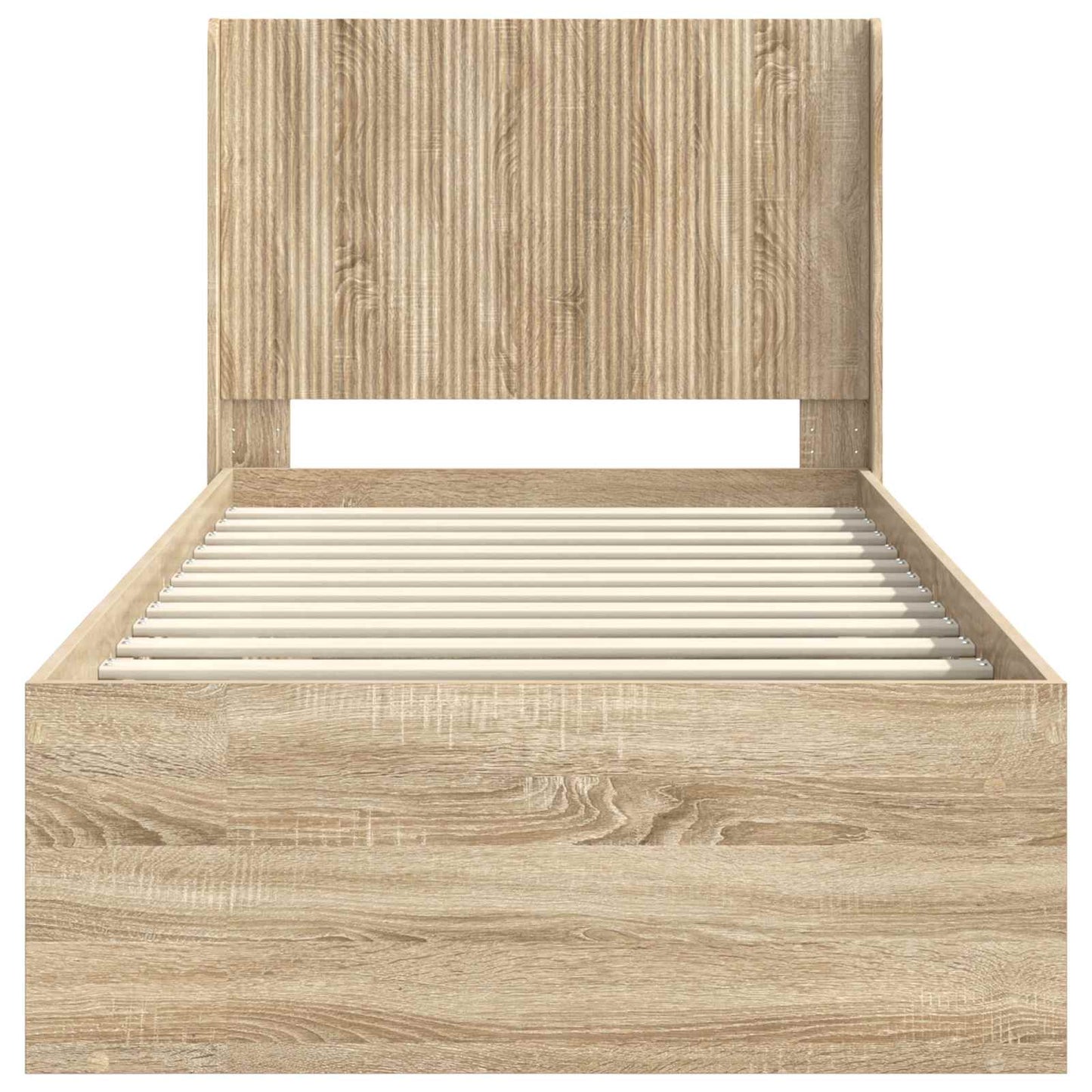 Struttura del letto con stoccaggio e testata Rovere Sonoma | homemem39