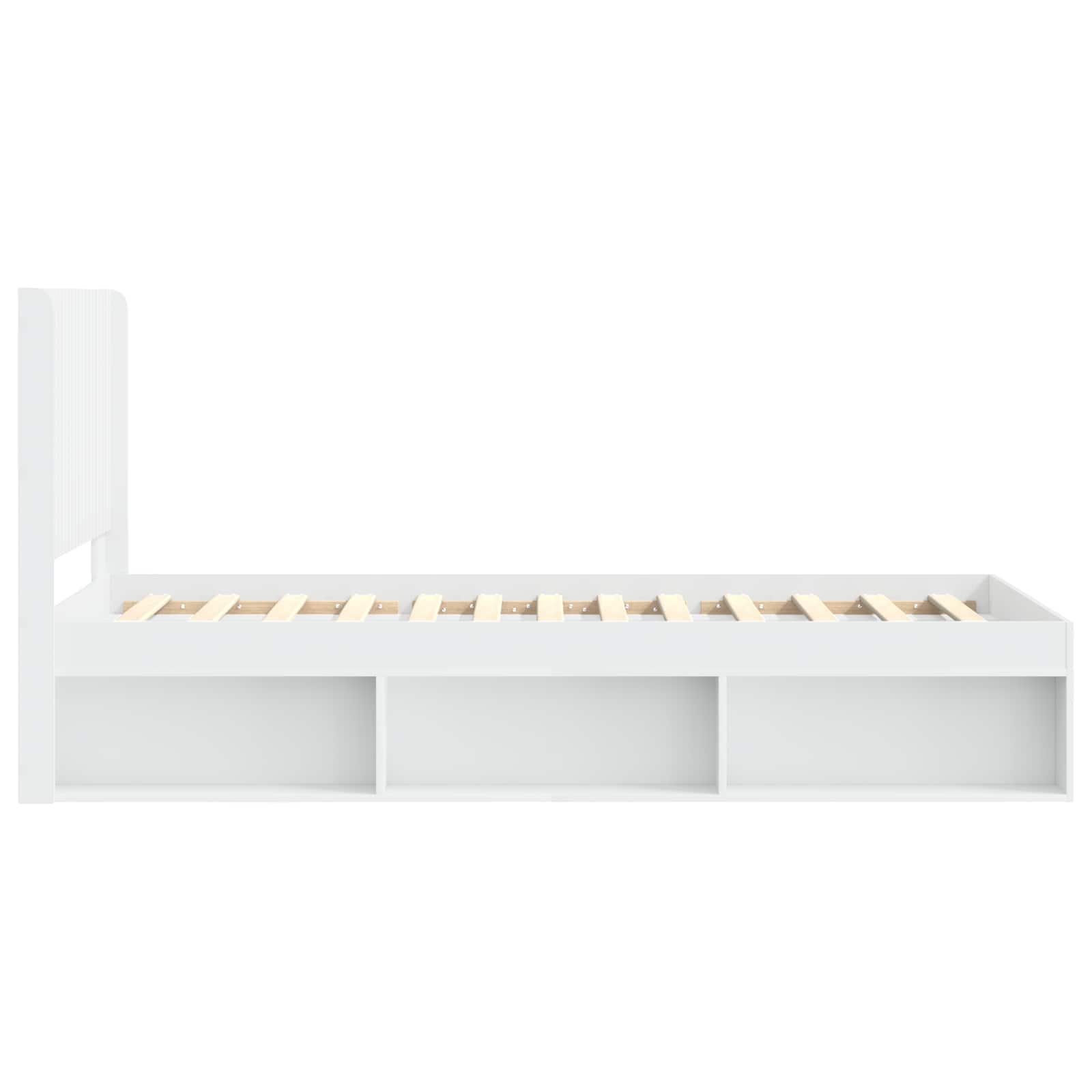 Struttura del letto con stoccaggio e testata Bianco 90 x 200 cm | homemem39