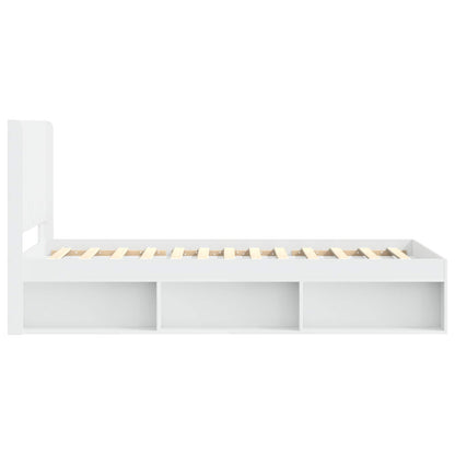 Struttura del letto con stoccaggio e testata Bianco 90 x 200 cm | homemem39