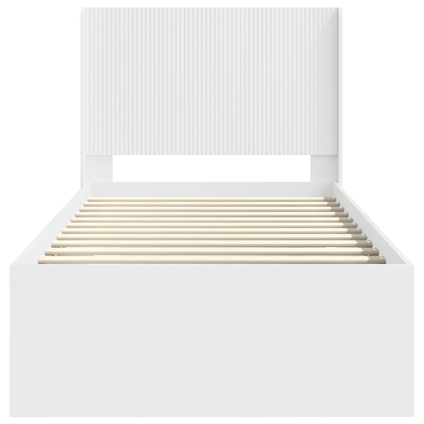 Struttura del letto con stoccaggio e testata Bianco 90 x 190 cm | homemem39