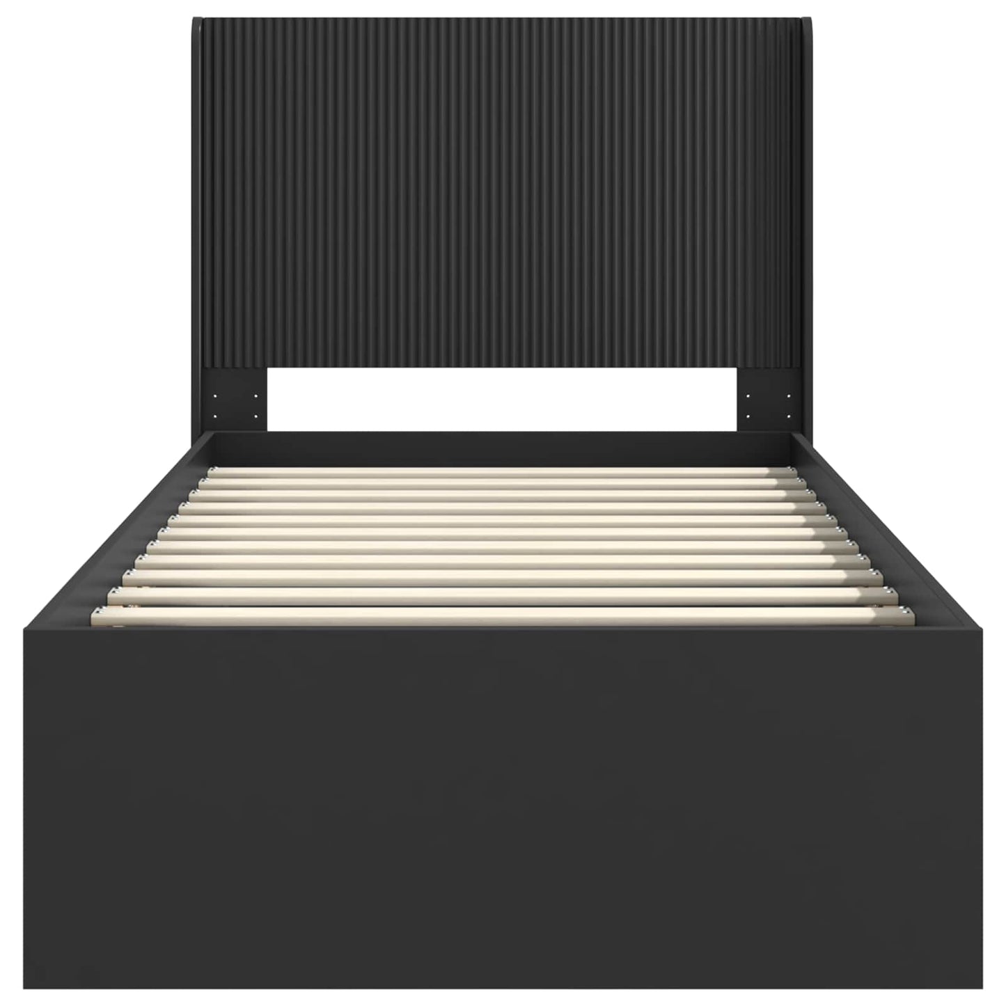 Struttura del letto con stoccaggio e testata Nero 90 x 190 cm | homemem39