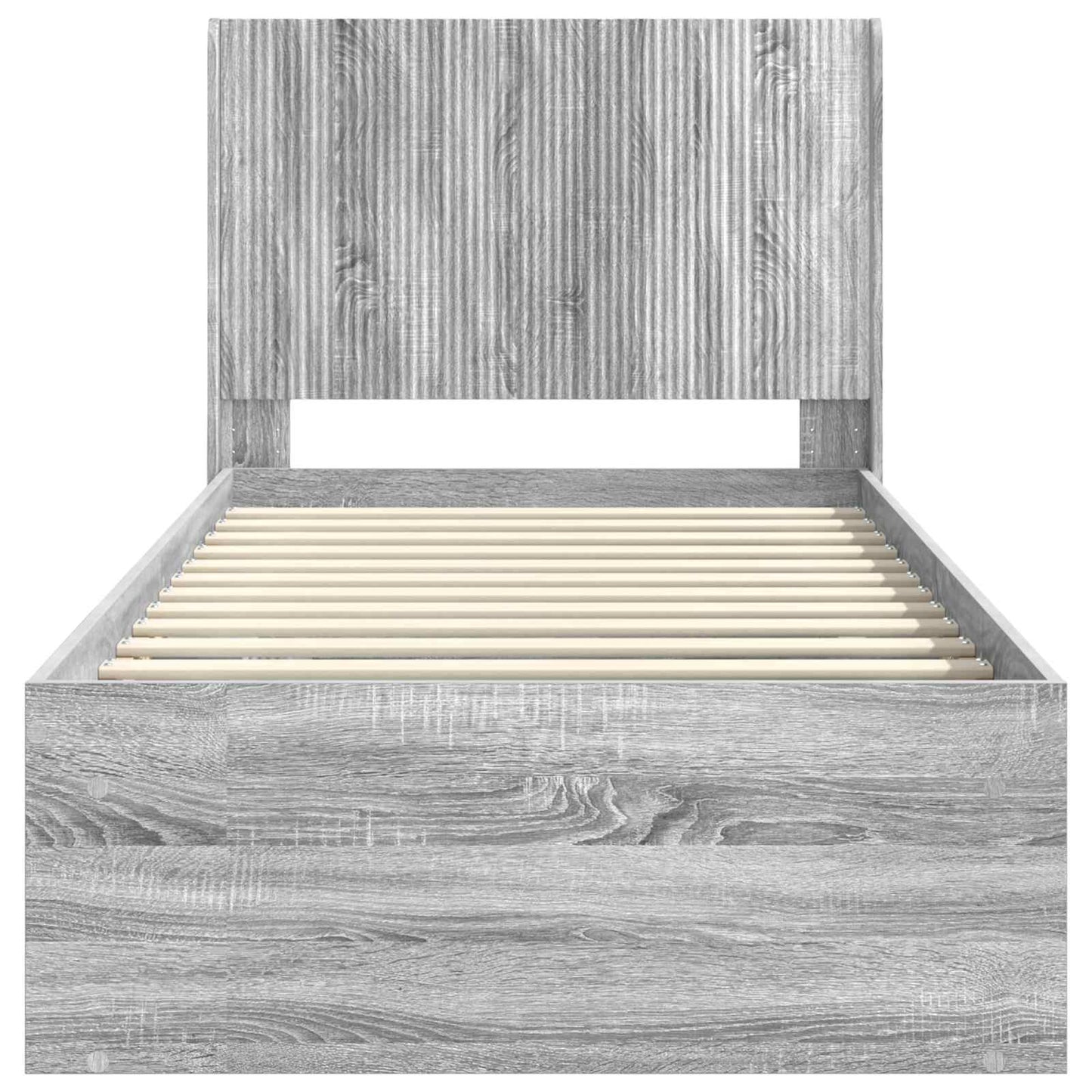 Struttura del letto con stoccaggio e testata Grigio Sonoma | homemem39